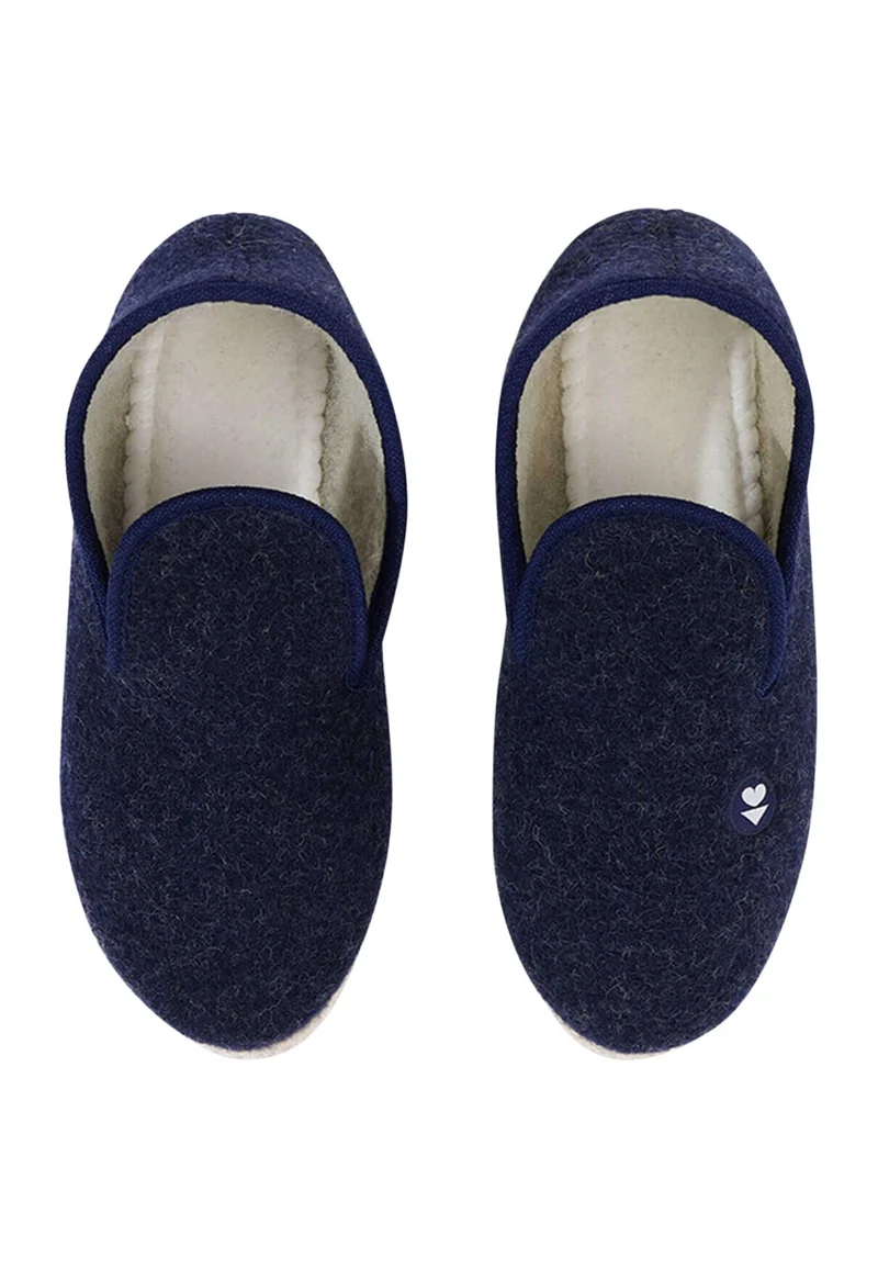 Chaussons d'intérieur en laine - Charentaises Marine