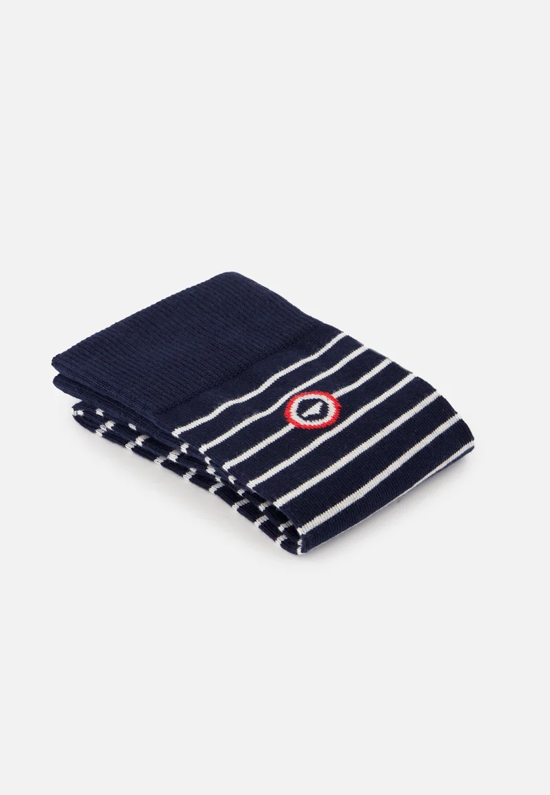 Chaussettes mi-hautes bleu marine à rayures blanches - Robuste Marine Rayures Blanches