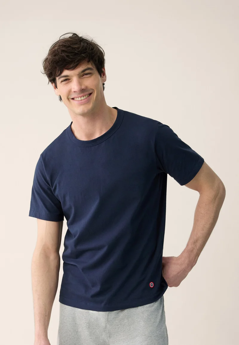 T-shirt homme bleu marine à manches courtes en coton - Formidable Marine