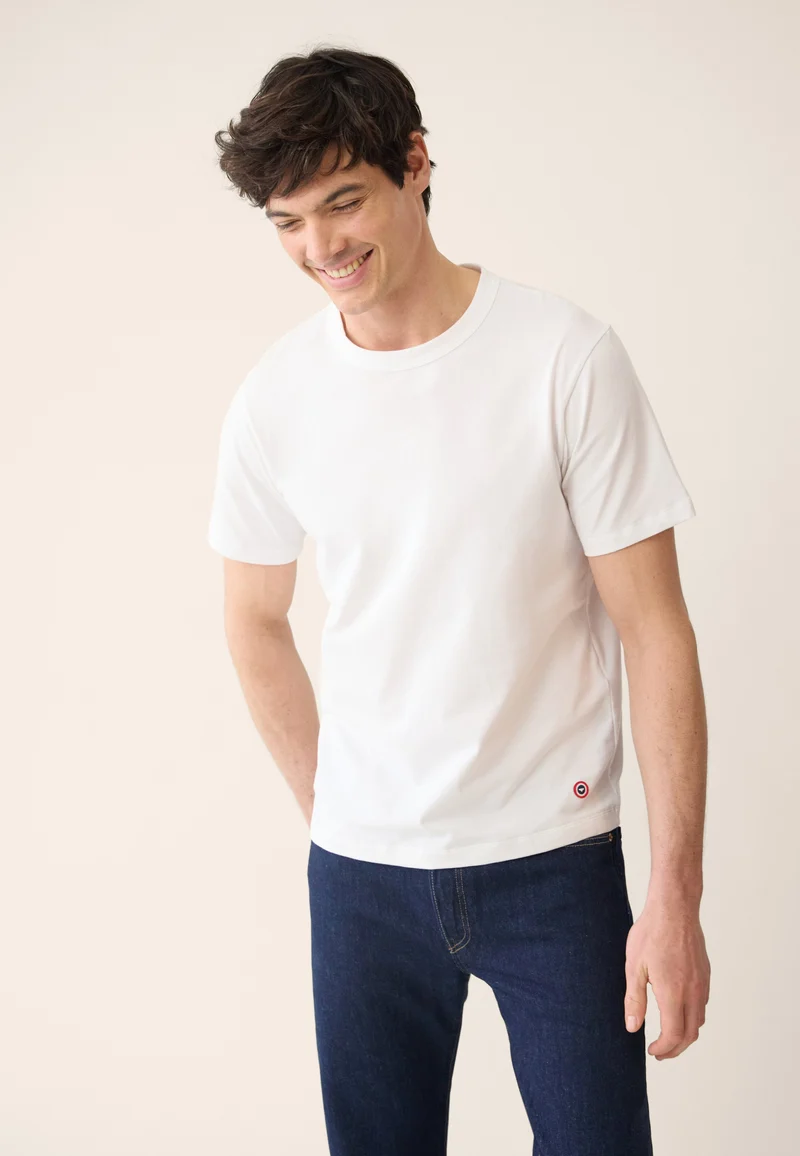 T-shirt homme blanc à manches courtes en coton - Formidable Blanc
