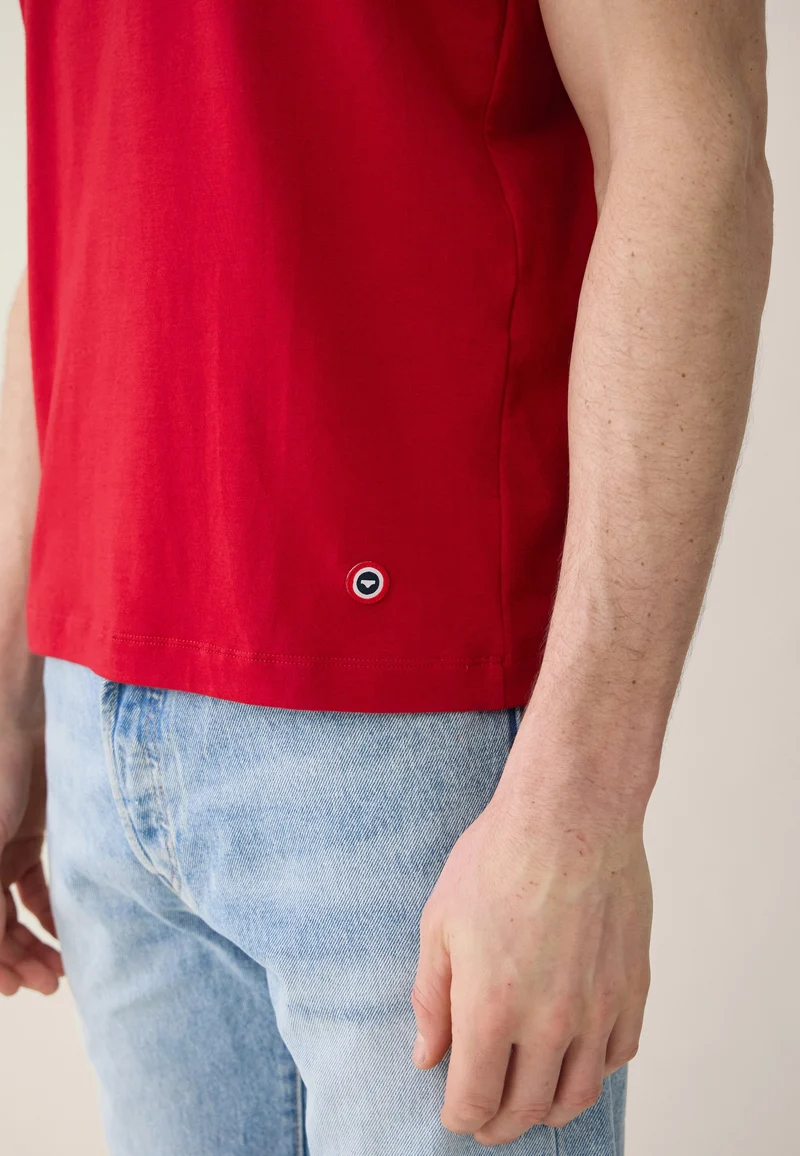 T-shirt homme rouge à manches courtes en coton - Formidable Rouge Cerise