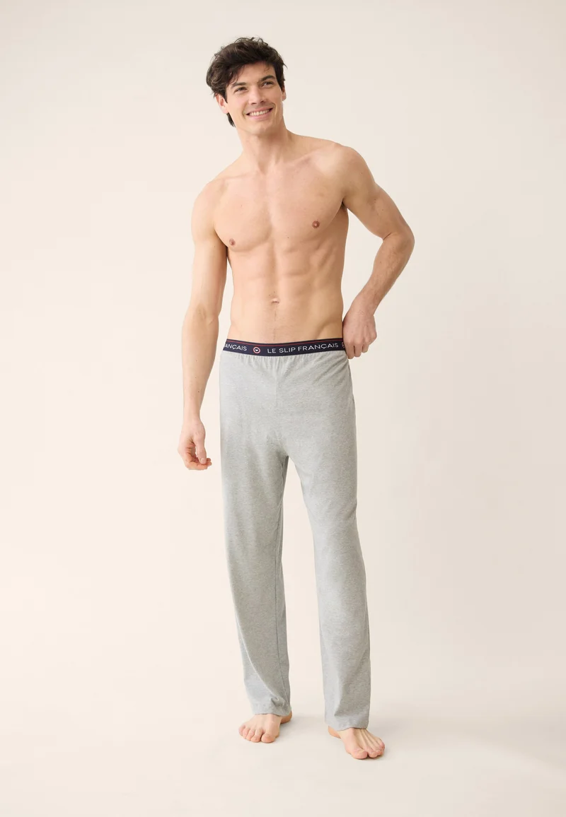Bas de pyjama long homme gris en coton - Indomptable Gris Chine