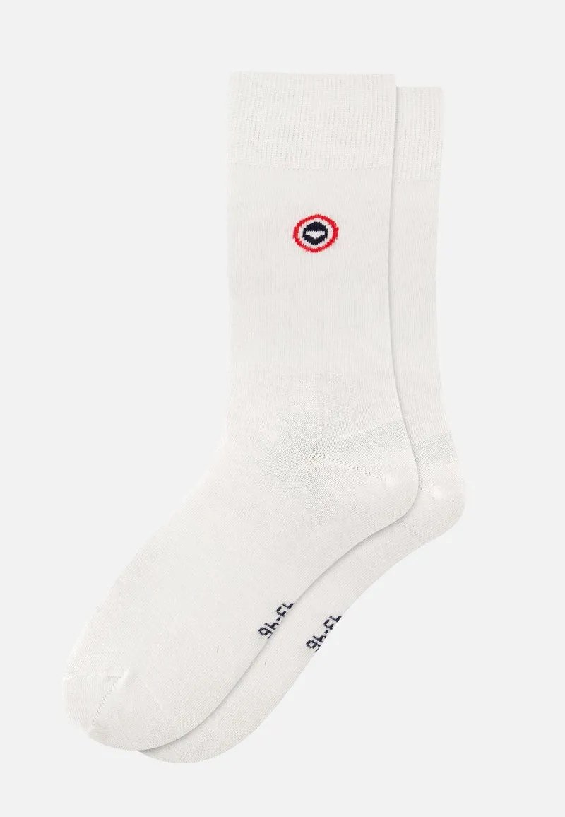 Lot de 7 chaussettes mi-hautes en coton - Chaussettes Marine Acier Rouge Blanc Rayures Marine