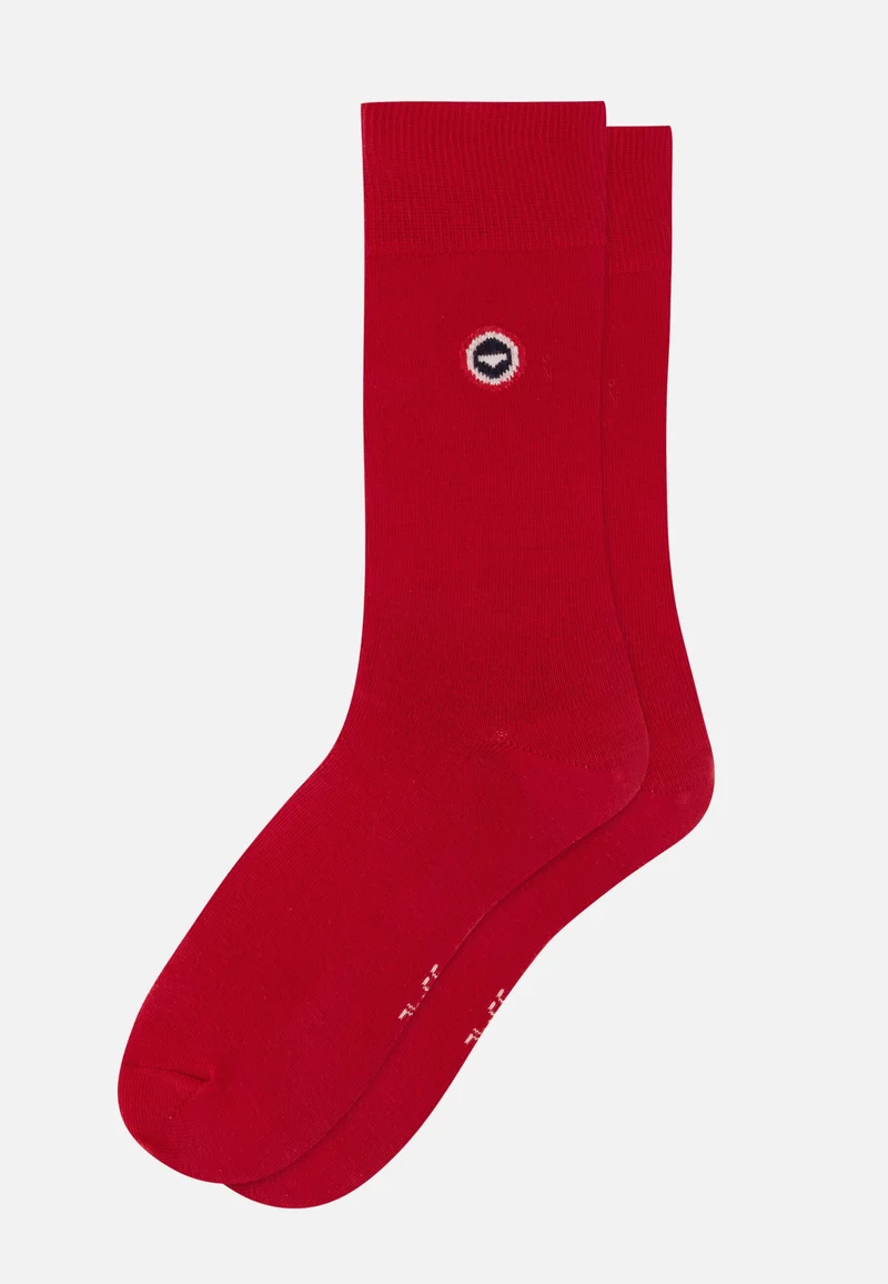 Lot de 7 chaussettes mi-hautes en coton - Chaussettes Marine Acier Rouge Blanc Rayures Marine