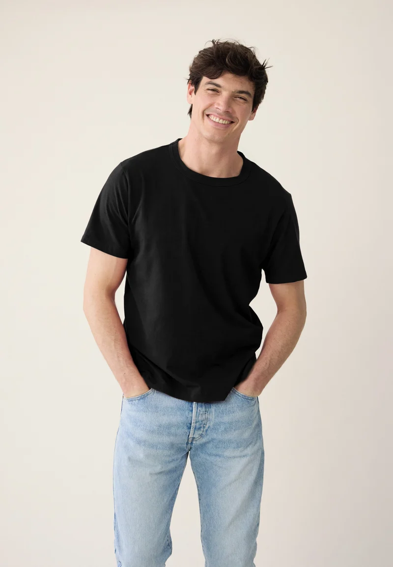 Lot de 2 T-shirts manches courtes noir et gris en coton - T-Shirts Manches Courtes Formidable Noir Gris Chiné