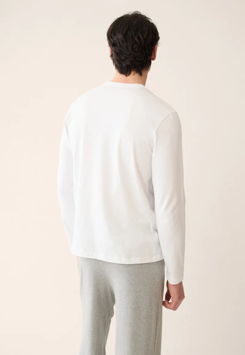 Lot de 2 T-shirts manches longues en coton - T-Shirts Manches Longues Superbe Blanc Marine