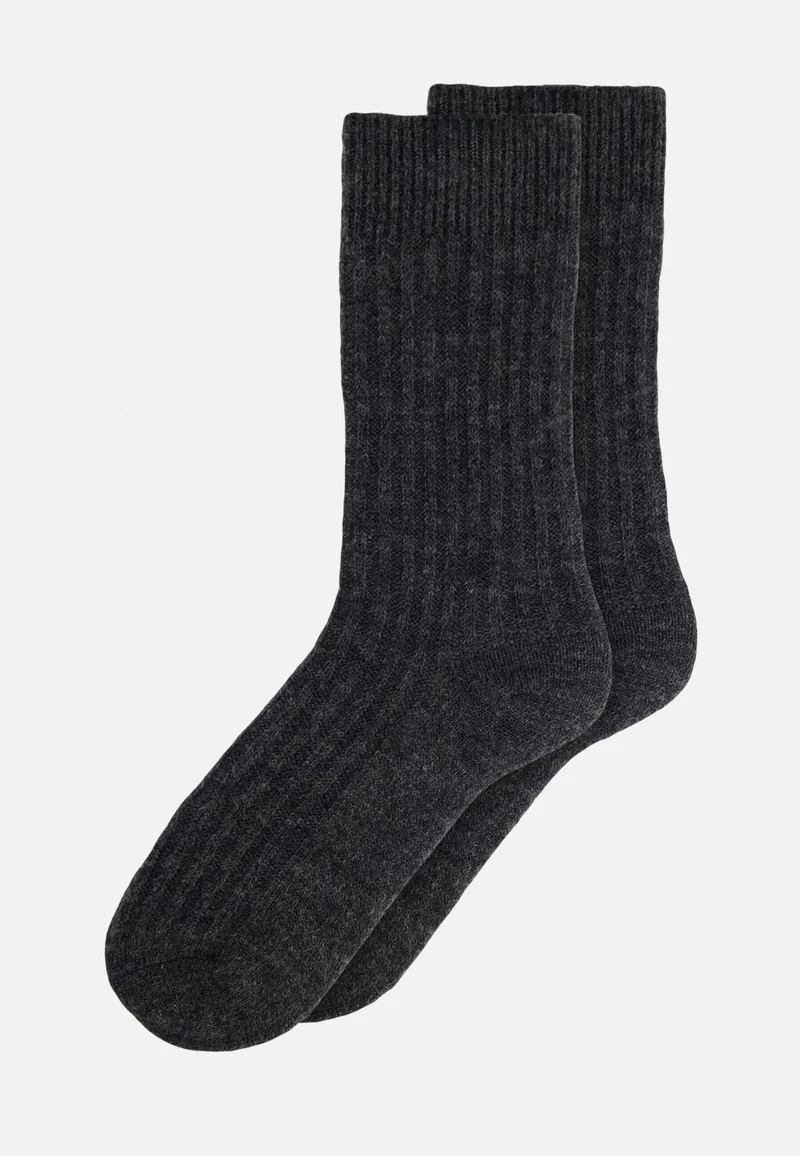 Lot de 2 chaussettes mi-hautes bleu marine et gris en mohair - Chaussettes Bleu Marine Gris