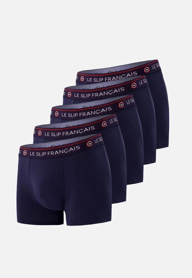 Lot de 5 boxers bleu marine en coton - Boxers Bleu Marine