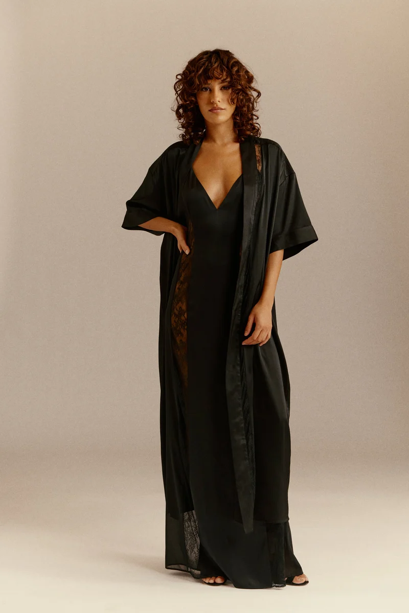 KIMONO LONG FELIX NOIR