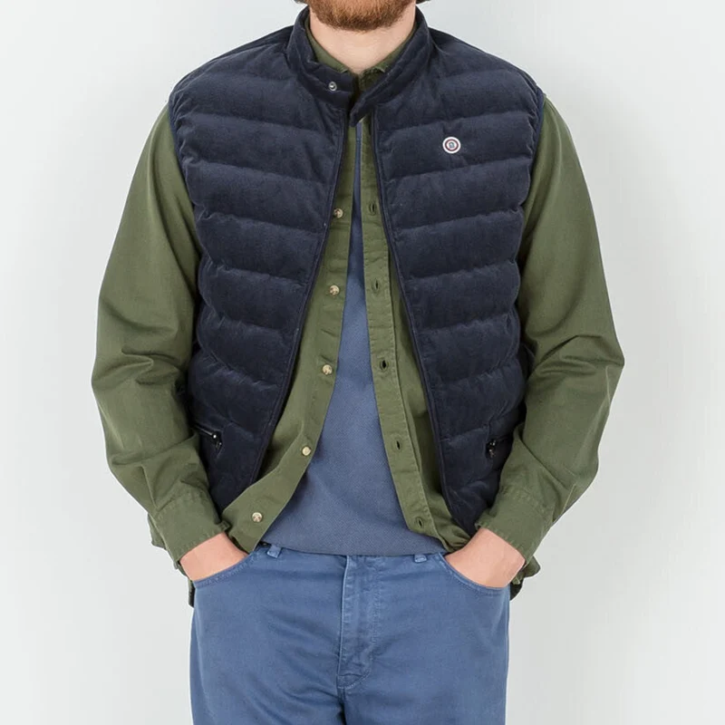 Doudoune Damiano sans manches velours dark navy