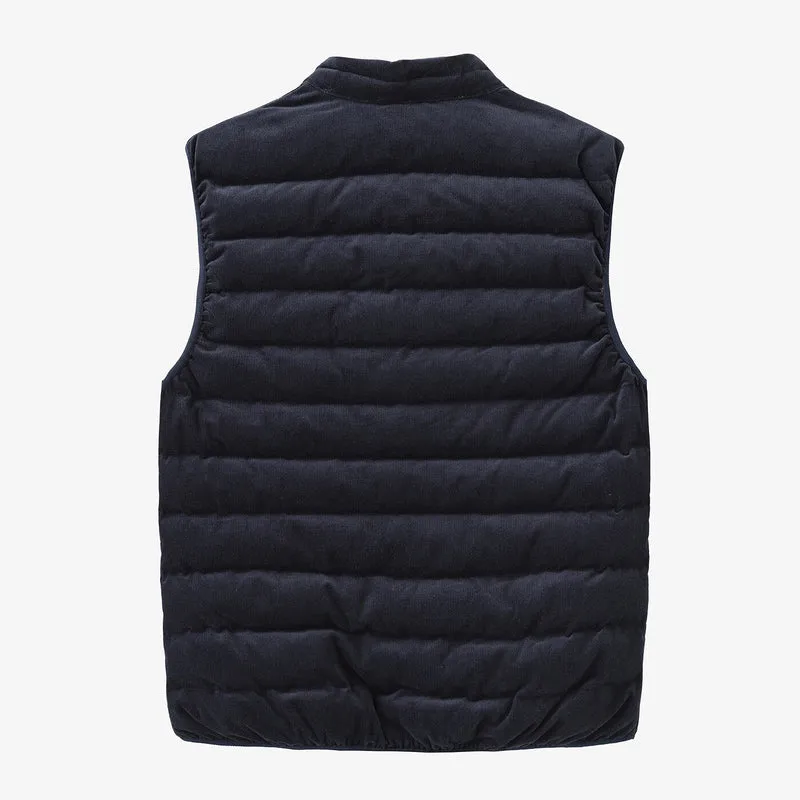 Doudoune Damiano sans manches velours dark navy