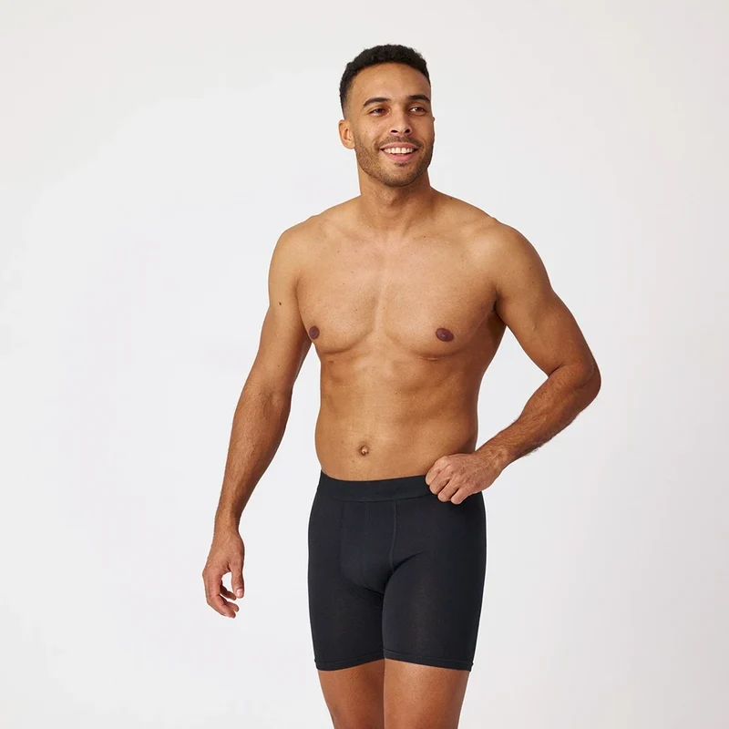 Lange Boxershorts ohne Logo | Schwarz