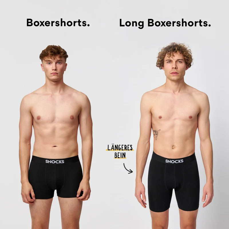 Lange Boxershorts ohne Logo | Schwarz