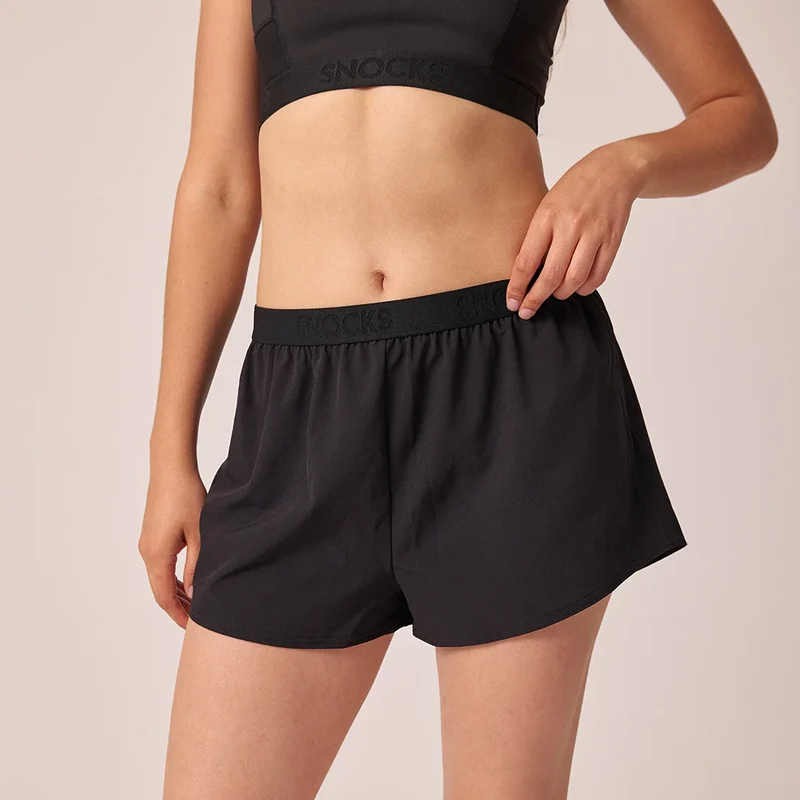 Kurze Laufshorts Damen | Schwarz