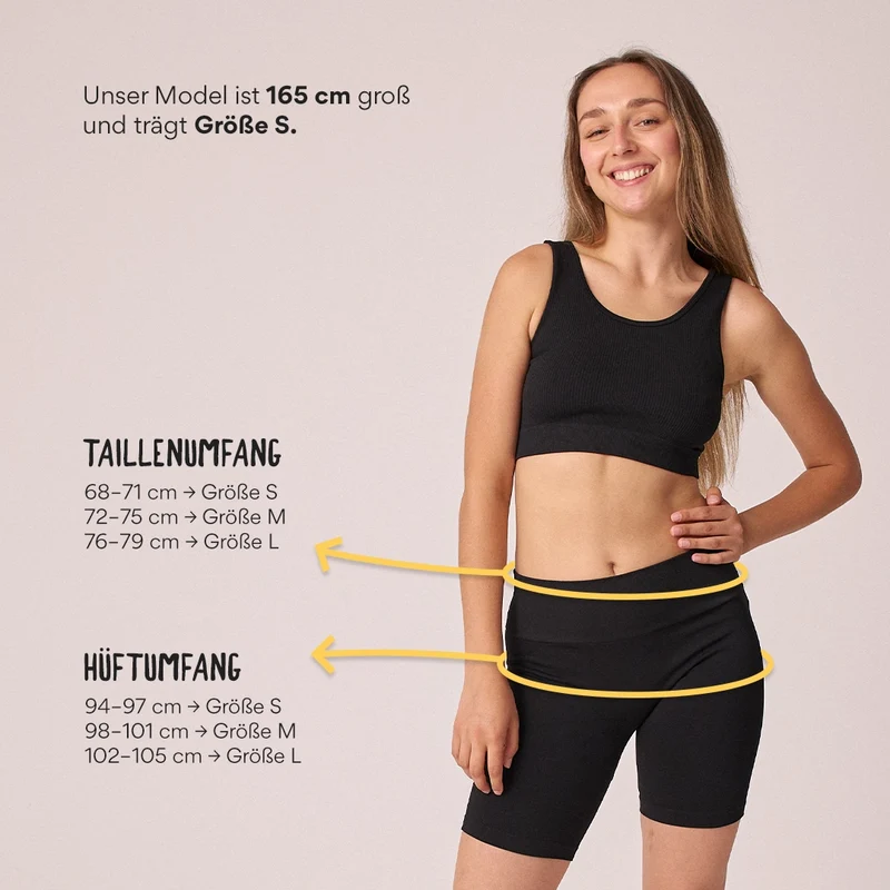 Radlerhose Seamless Damen | Schwarz