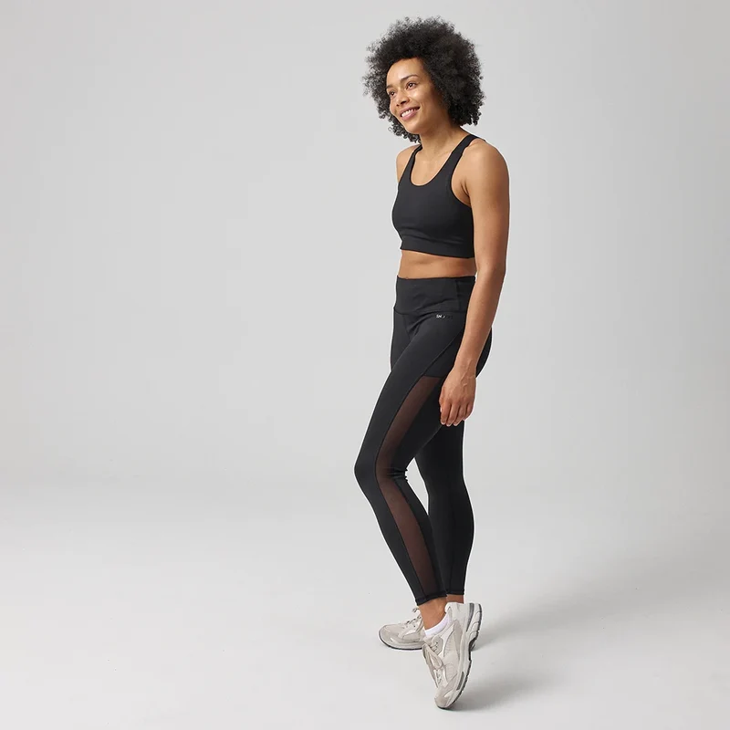 High Waist Leggings Mesh | Schwarz
