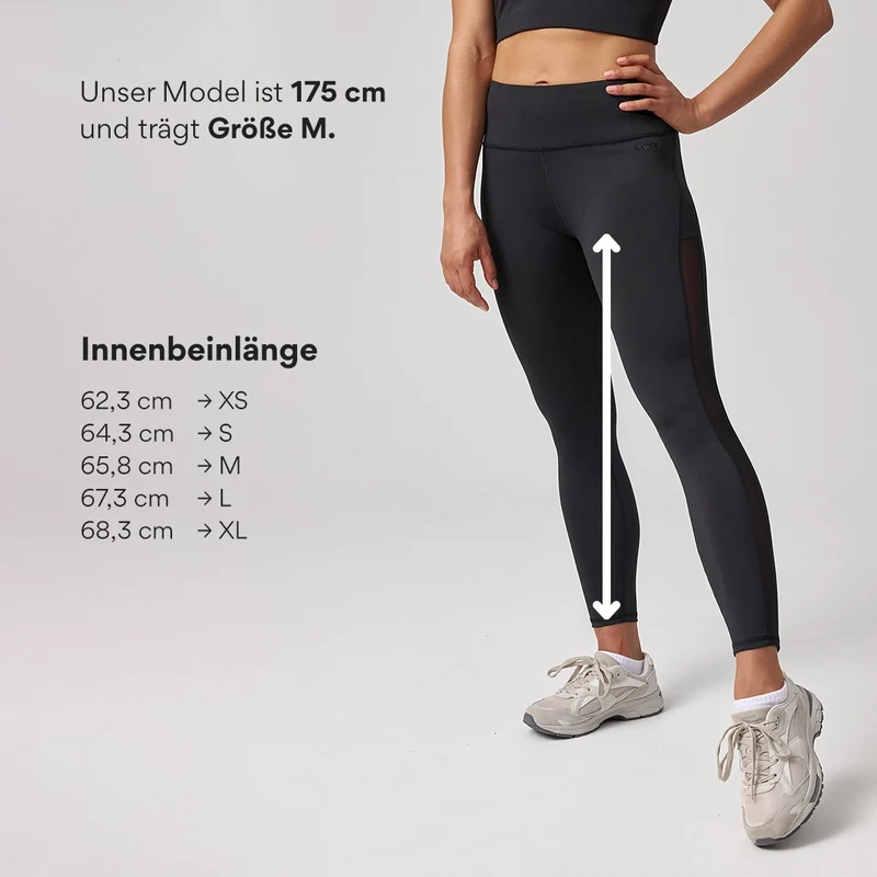 High Waist Leggings Mesh | Schwarz