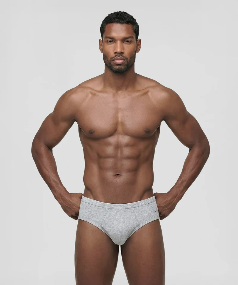 Y-Front Briefs: Heather Grey