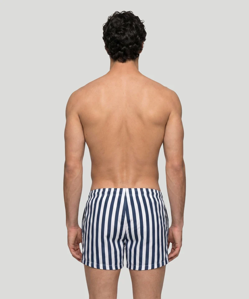 Swim Shorts Vertical Stripes: Navy/White