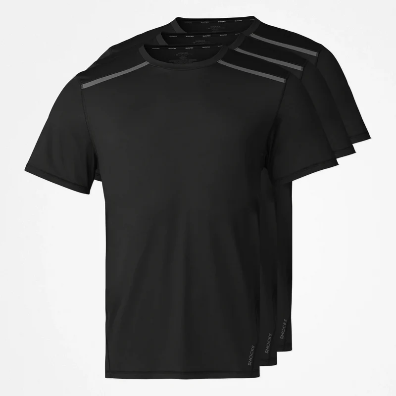 Trainingsshirt mit Reflexstreifen Herren | Schwarz