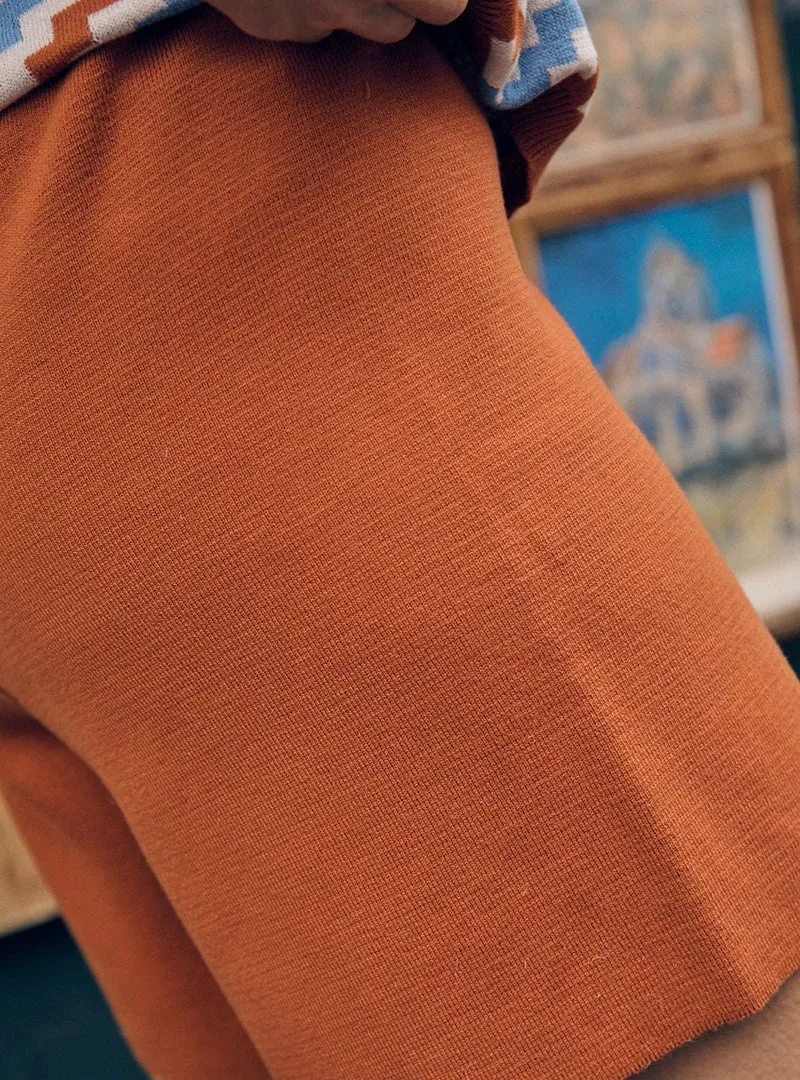 Short maille coton orange Bella