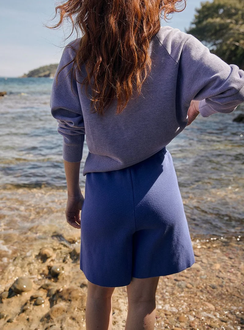 Short maille coton violet Bella