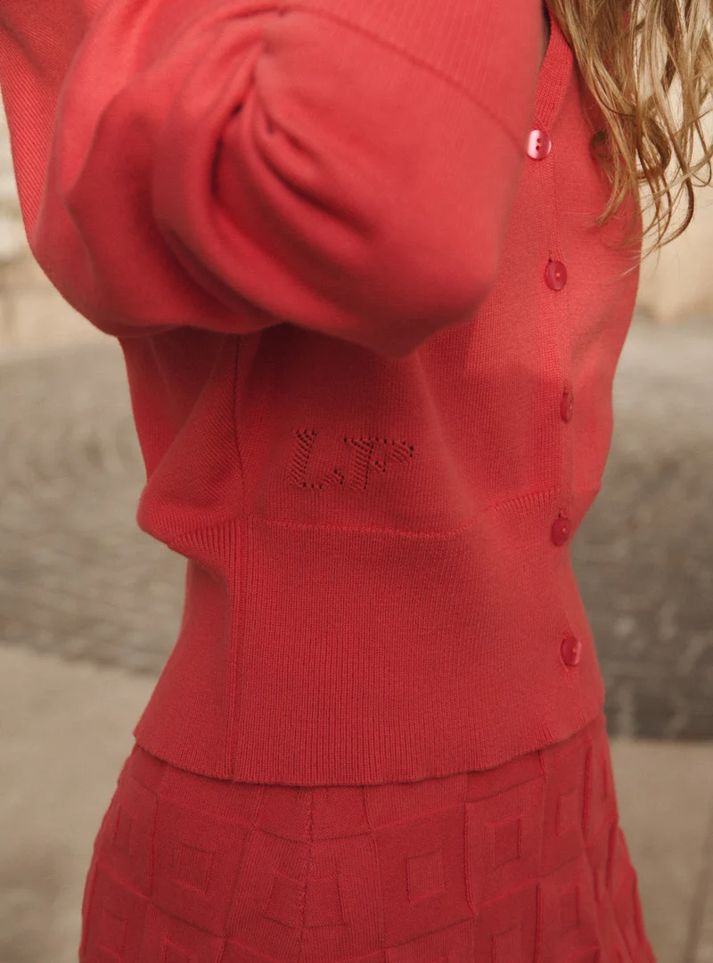 Gilet col V rose Bertille