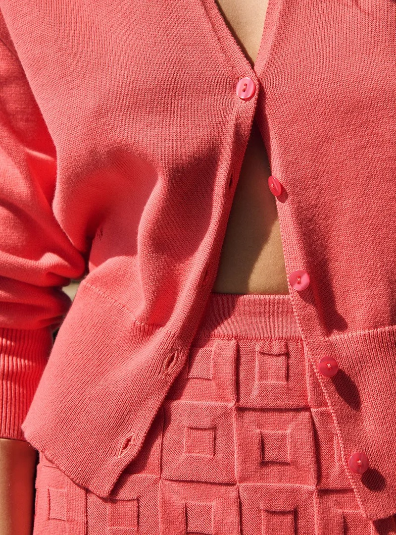 Gilet col V rose Bertille