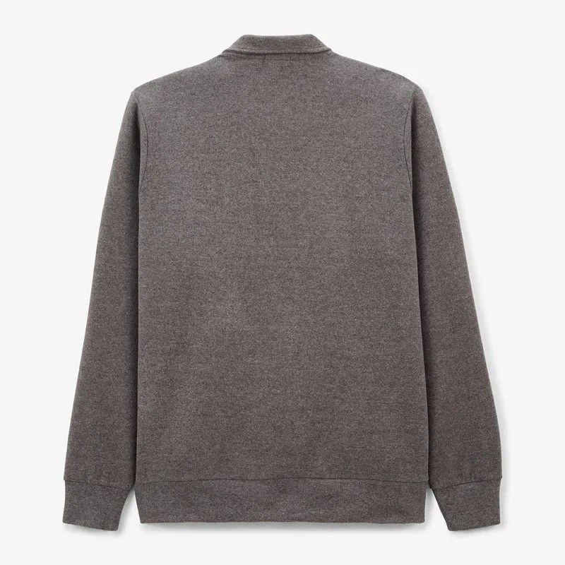 Sweat zippé avec col polo Souleman marron shitake SBPLAY