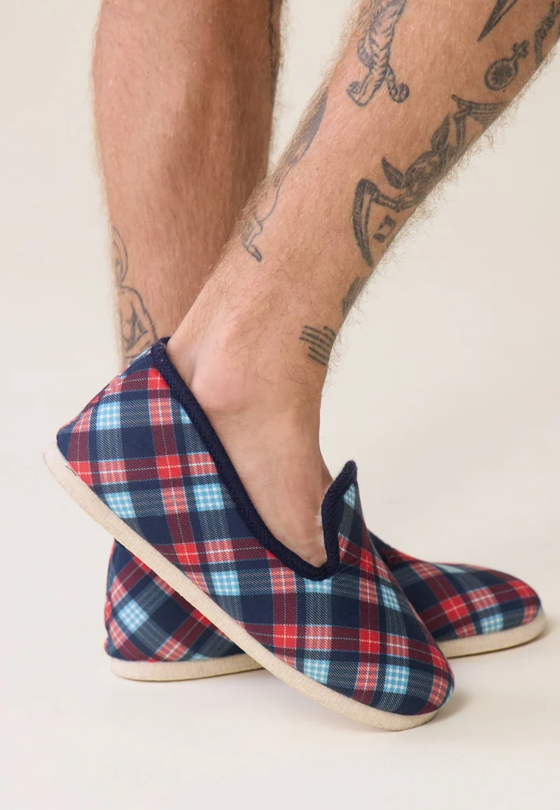Chaussons d'intérieur en laine - Pantoufles Tartan