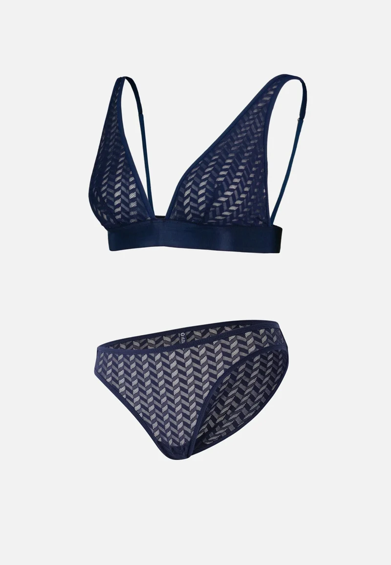 Ensemble lingerie en dentelle - Agathe Zita Marine