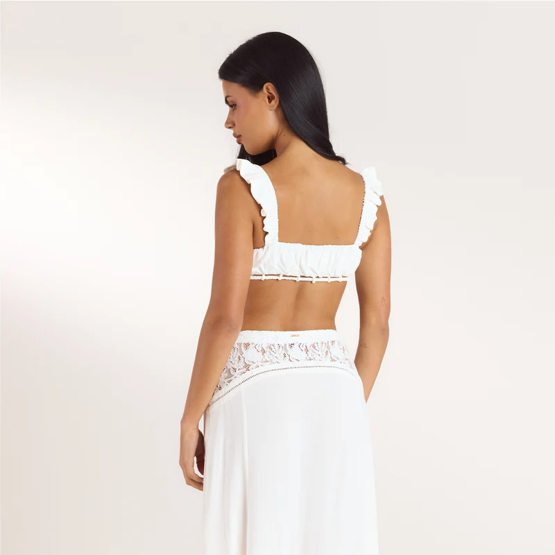 Bralette avec Fronces - Crème