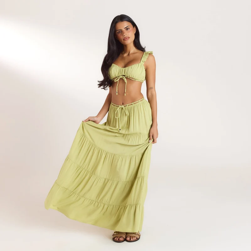 Brassière avec Fronces (Ensemble) - Citron Vert