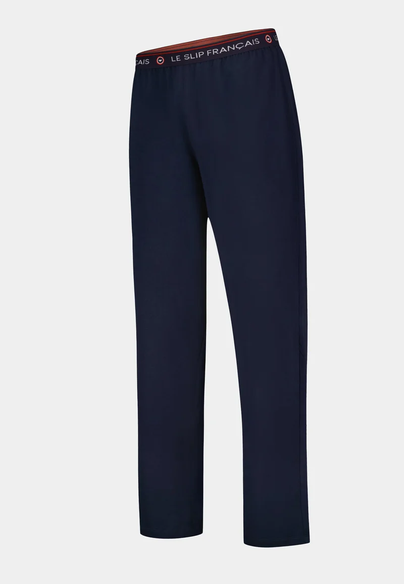 Bas de pyjama long homme bleu marine en coton - Indomptable Marine