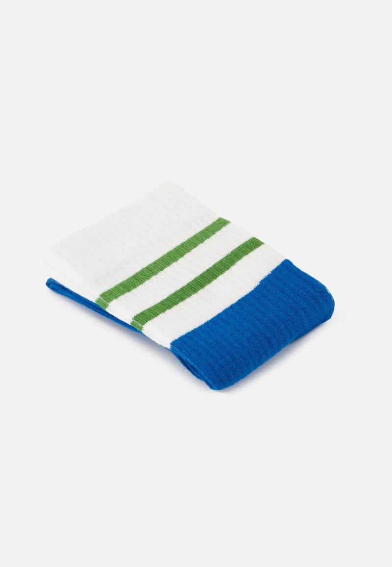 Chaussettes de sport mi-hautes rayées turquoise et vert menthe - Wilfried Rayures Bleu Turquoise Mint Green