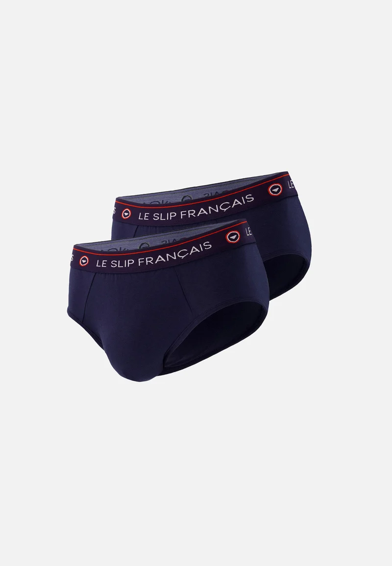Lot de 2 slips bleu marine en coton - Slips Bleu Marine