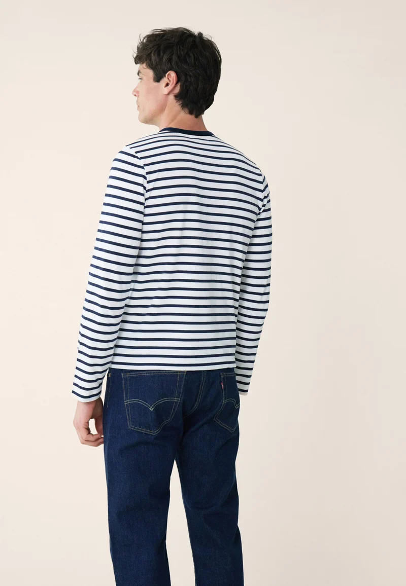 Marinière rayée bleue - T-Shirt Mixte Marinière Manches Longues