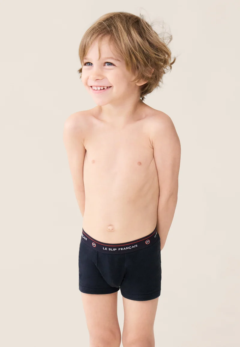 Boxer enfant bleu marine en coton - Petit Joseph Marine
