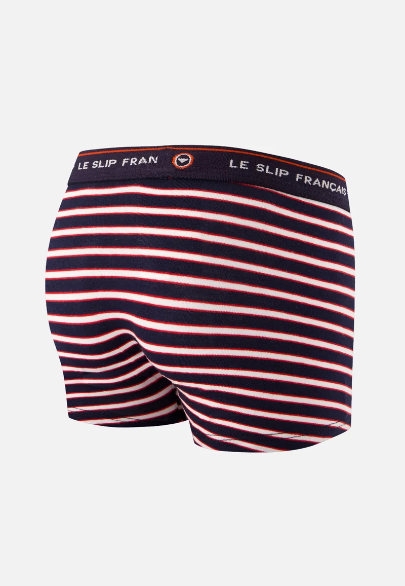 Boxer enfant à rayures tricolores en coton - Petit Joseph Rayure Tricolore