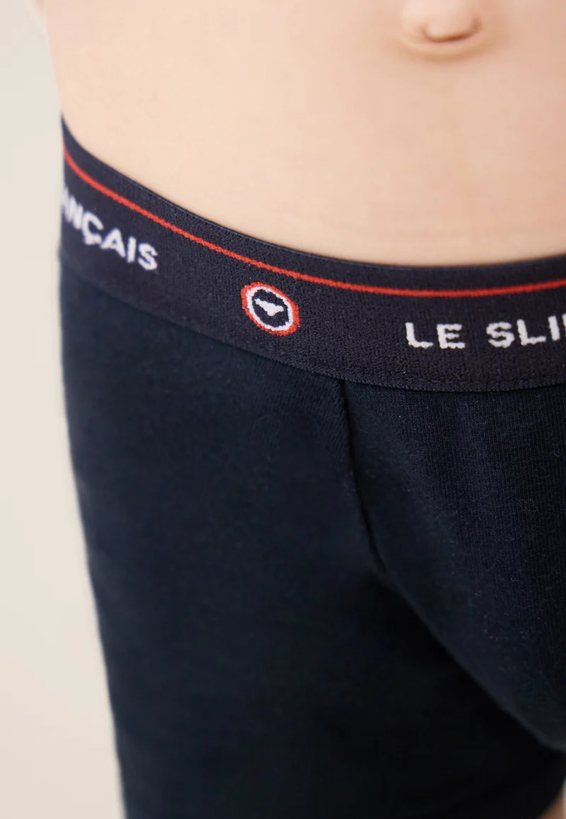 Lot de 3 boxers enfant en coton - Boxers Marine Blanc Marinière
