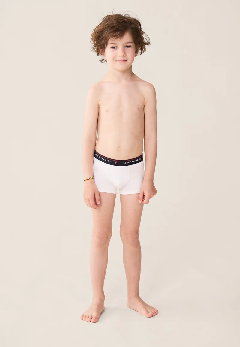 Boxer enfant blanc en coton - Petit Joseph Blanc