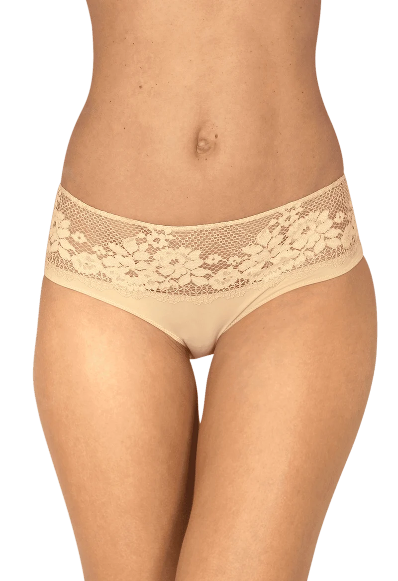 Shorty Résille Florale - Nude