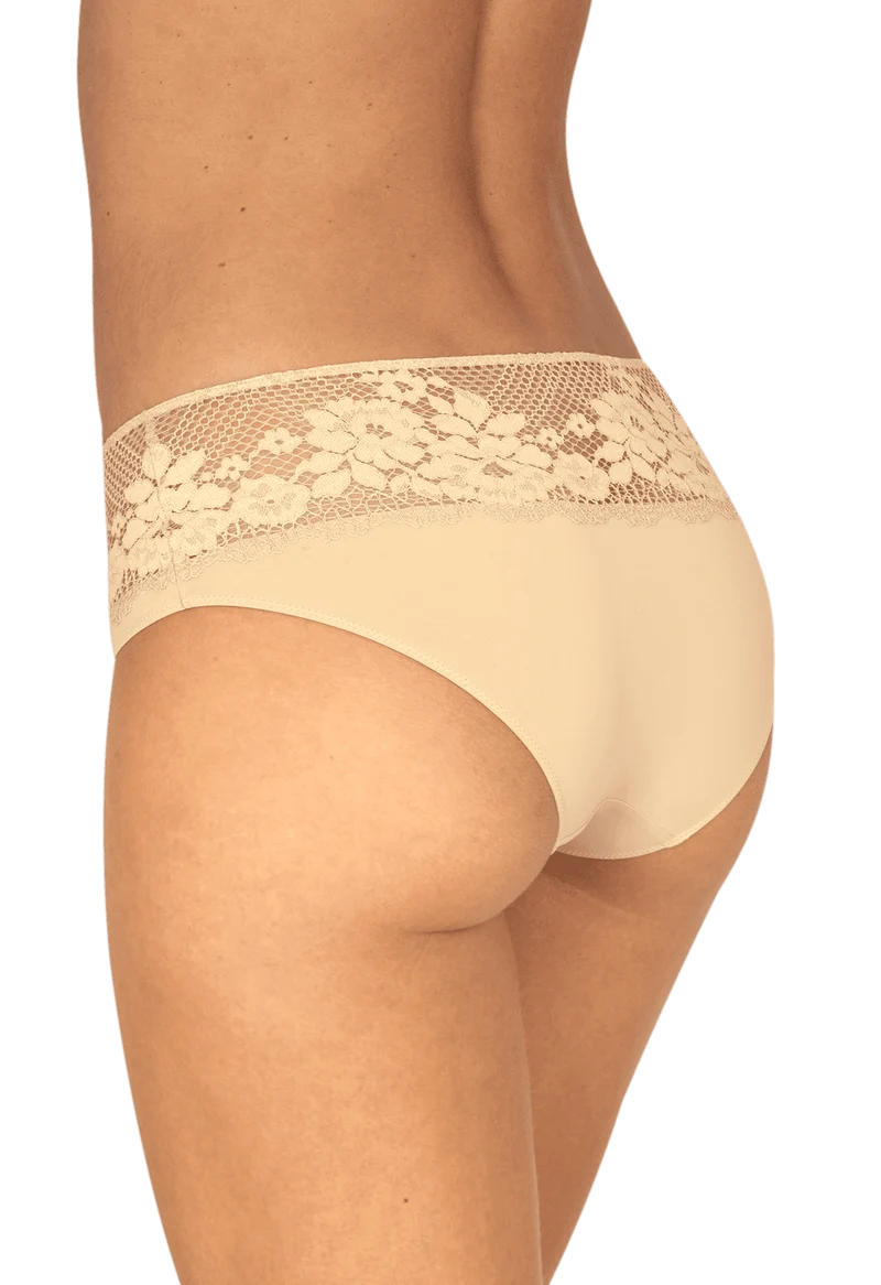 Shorty Résille Florale - Nude
