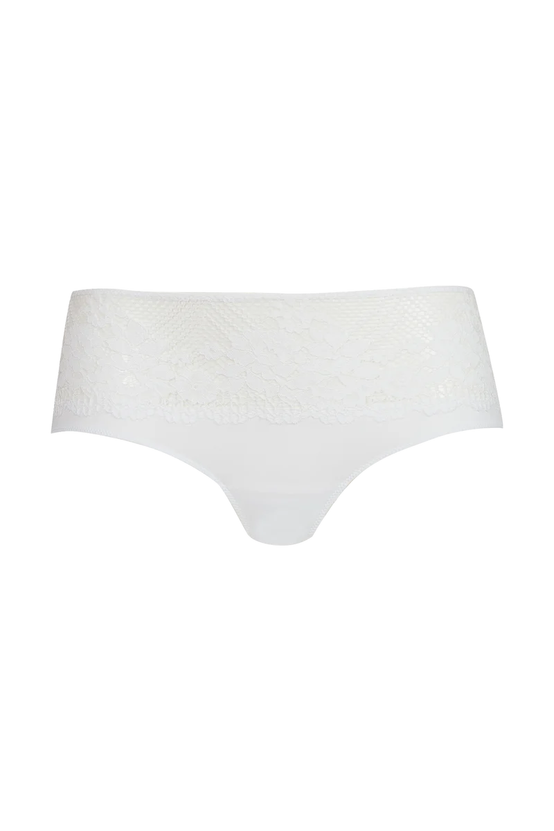 Shorty Résille Florale - Blanc