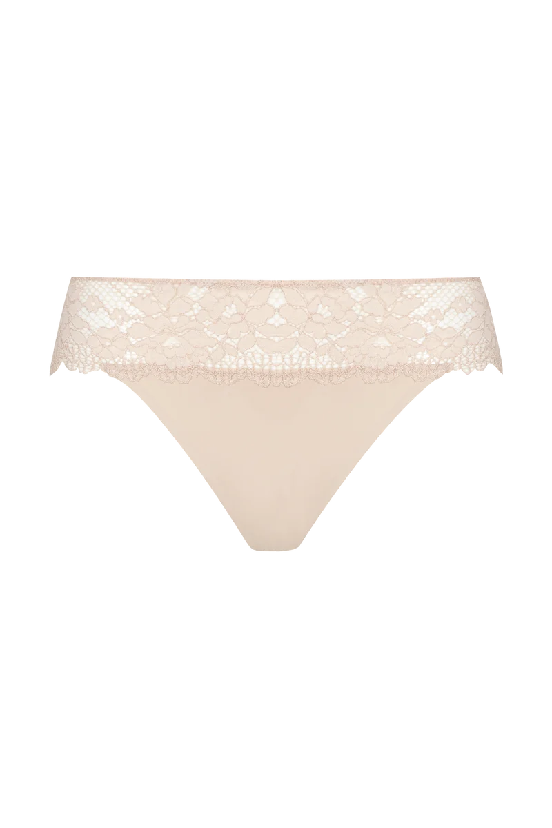 Slip Résille Florale - Nude