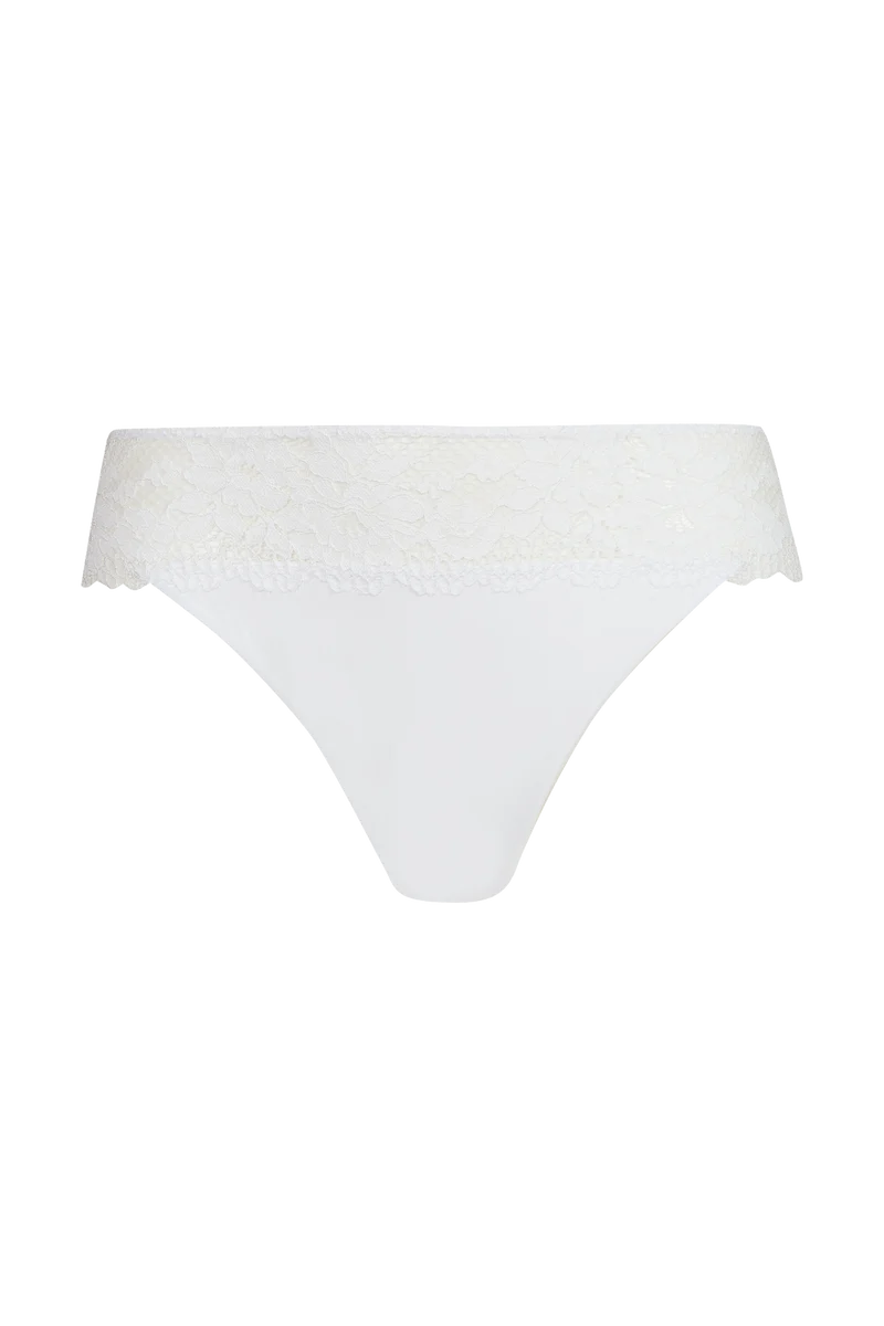 Slip Résille Florale - Blanc