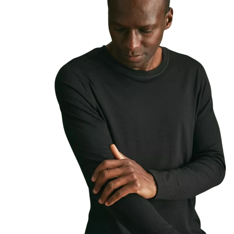 T-shirt manche longue laine merinos Noir