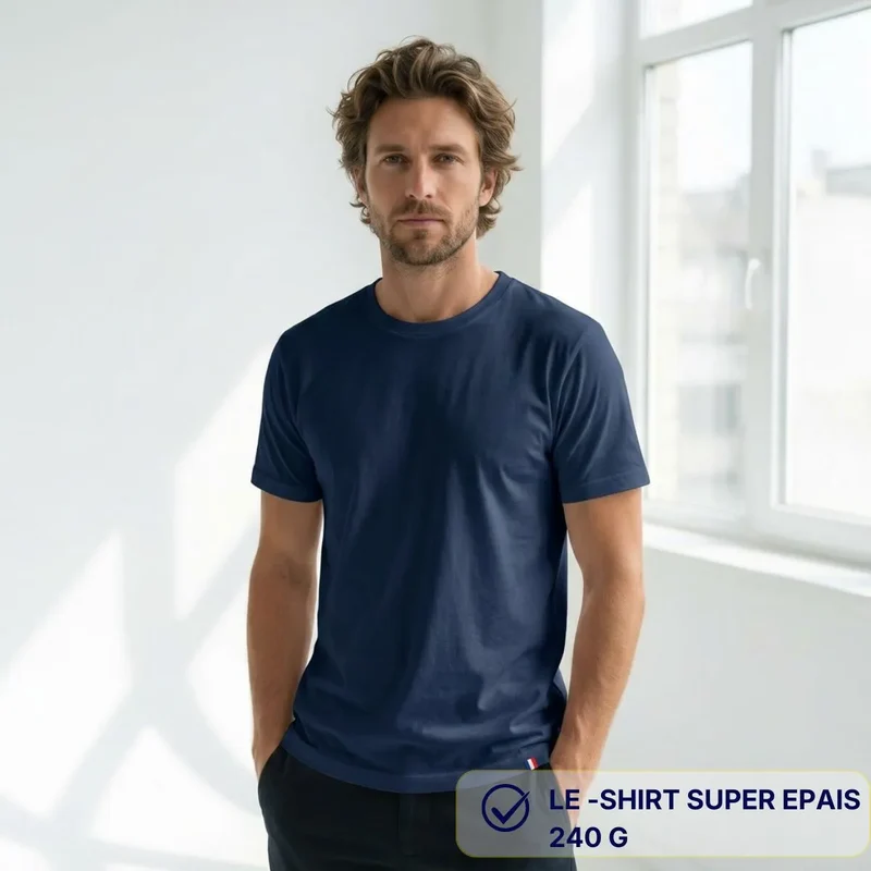 T-shirt homme bleu marine LE 240