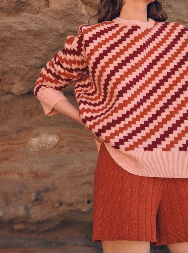Short maille cotelée laine mérinos et cachemire Augustine