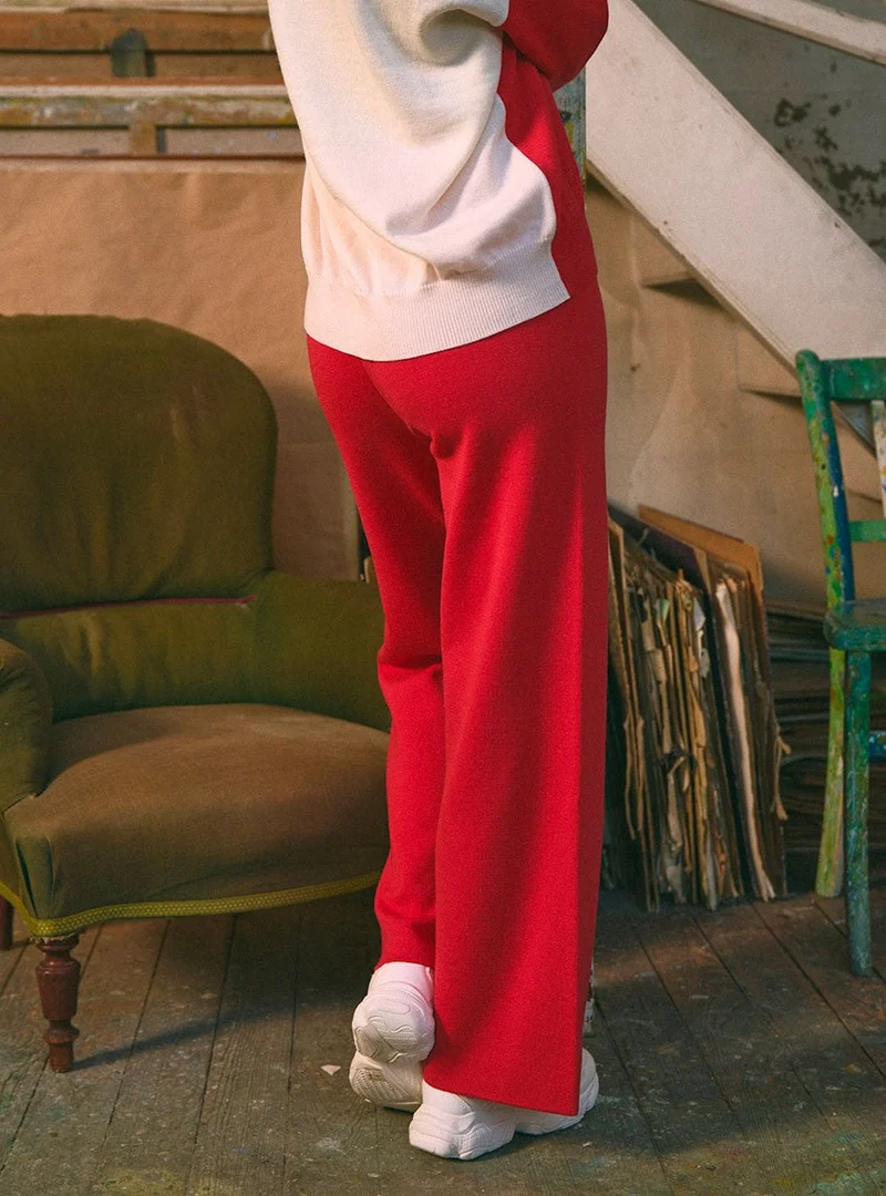 Pantalon en maille rouge Alexia
